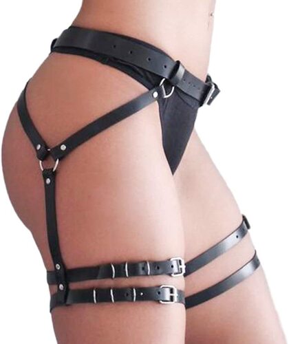 European and American Cross-border Jewelry Queen Leather Belt Amazon Adult Erotic Black Leather Restraint Performance Waist Belt