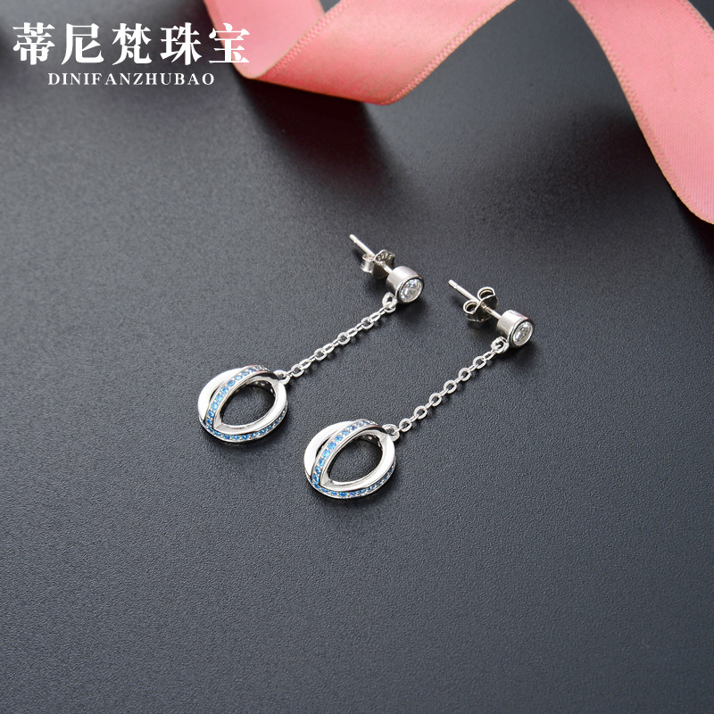 Corea del Sur Dongdaemun s925 pendientes de diamantes de plata pendientes redondos elegantes de las mujeres para la novia ZIRCON pendientes de moda