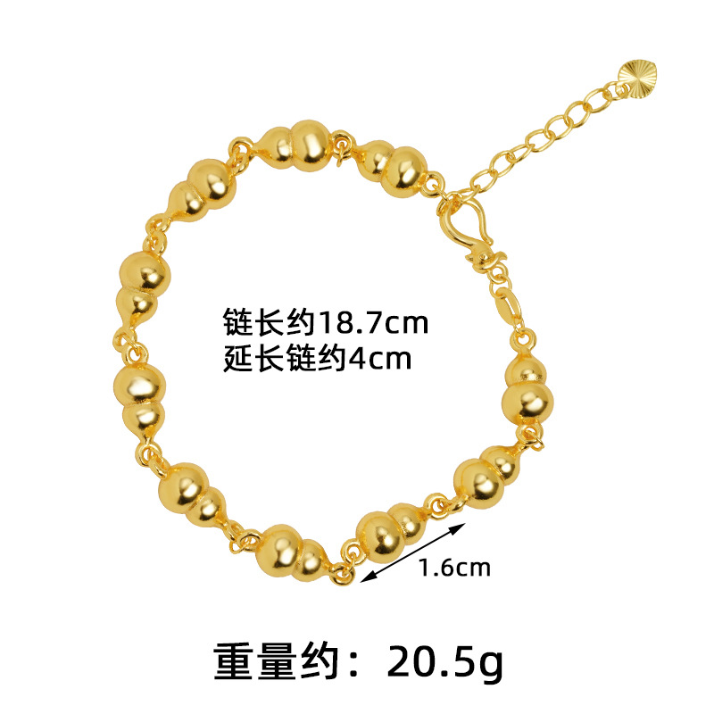 Nuevo gufa sha pulsera de oro nacional marea retro calabaza Fulu pulsera temperamento masculino y femenino bronce joyas chapadas en oro al por mayor