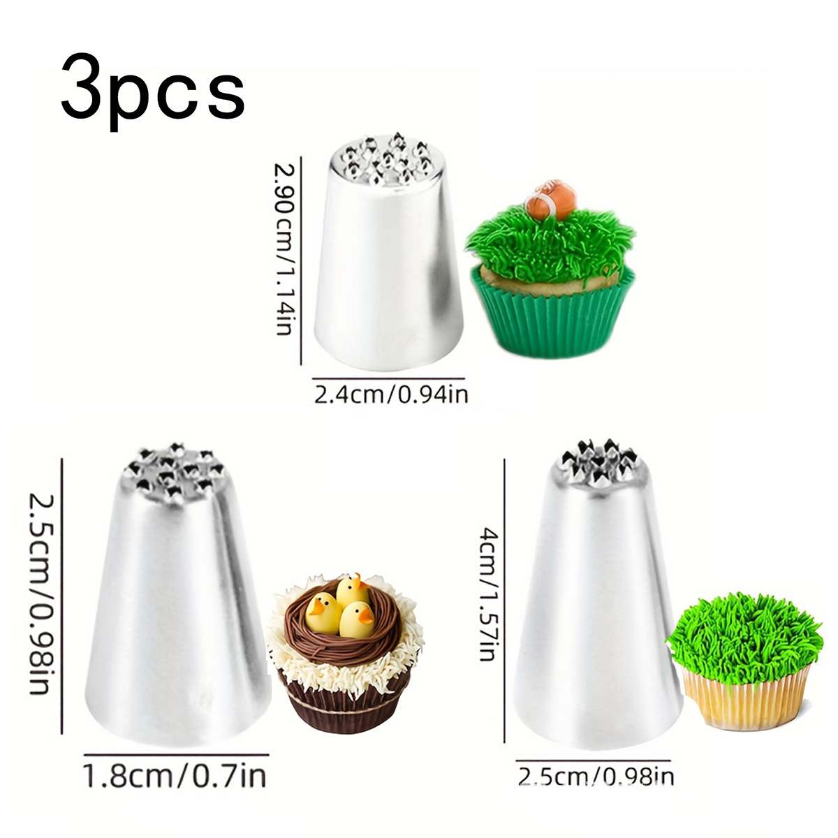 Juego de boca decorada de acero inoxidable 6 dientes 8 dientes 10 dientes 18 dientes boca de flor grande y mediana boca de flor superior de nieve boca de flor de crema