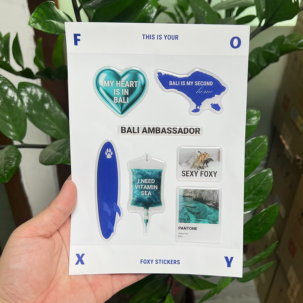 3D Epoxy Stickers Waterproof Vinyl High-Quality Printed Phone Case Computer Decoration Adhesive Stickers A6, A5, A7