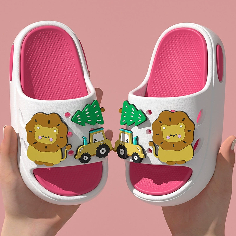 Детские холодные тапочки Летний мультфильм милые мальчики и девочки носят дезодорирующие и нескользящие детские тапочки в помещении и снаружи