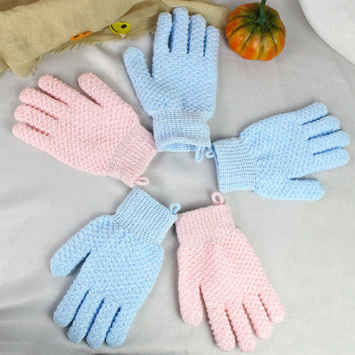 Amazon Double-Sided Jacquard Bath Gloves Frosted Thickened Bath Gloves Mud Rubbing Back Bathing Artifact
