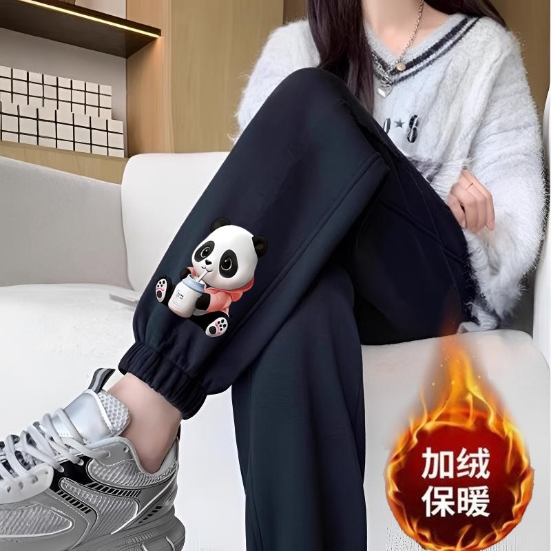 밀크 팬더 레깅스 블랙 팬츠 플러스 벨벳