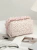Quilted floral-pleated pink
