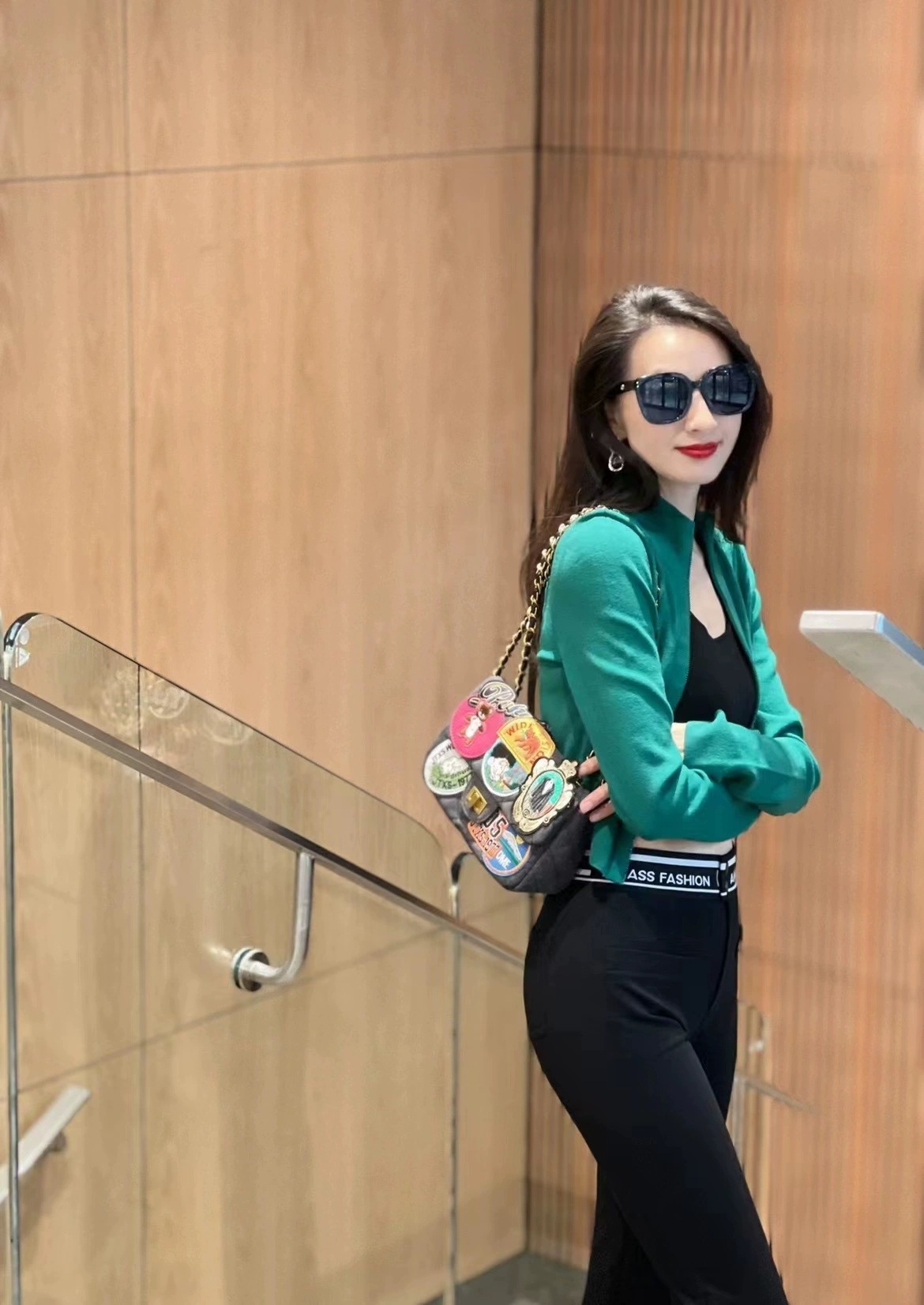 Quần tây nữ ống đứng co giãn bốn chiều chữ cái siêu mẫu — Màu đen chi tiết 2