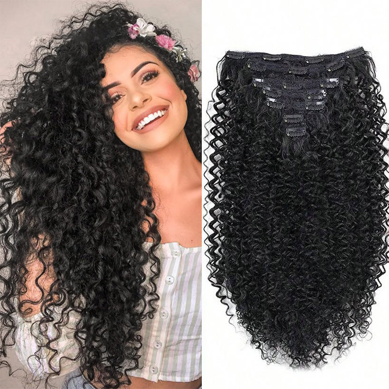 Synthetic hair length 20 inches 143 grams African curly hair wig clip black hair clip women's