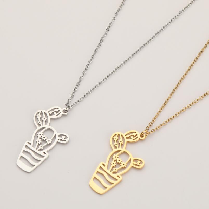 1 Piece Retro Plant Stainless Steel Titanium Steel Irregular Plating Pendant Necklace_colorza_5