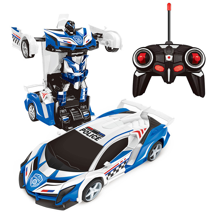 ワンクリックリモコン変形カーレーシングモデルパトカースパイダーマンアイアンマン子供用リモートコントロールカースポーツカー男の子のおもちゃ|undefined
