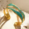 Emerald color irregular double layer bracelet
