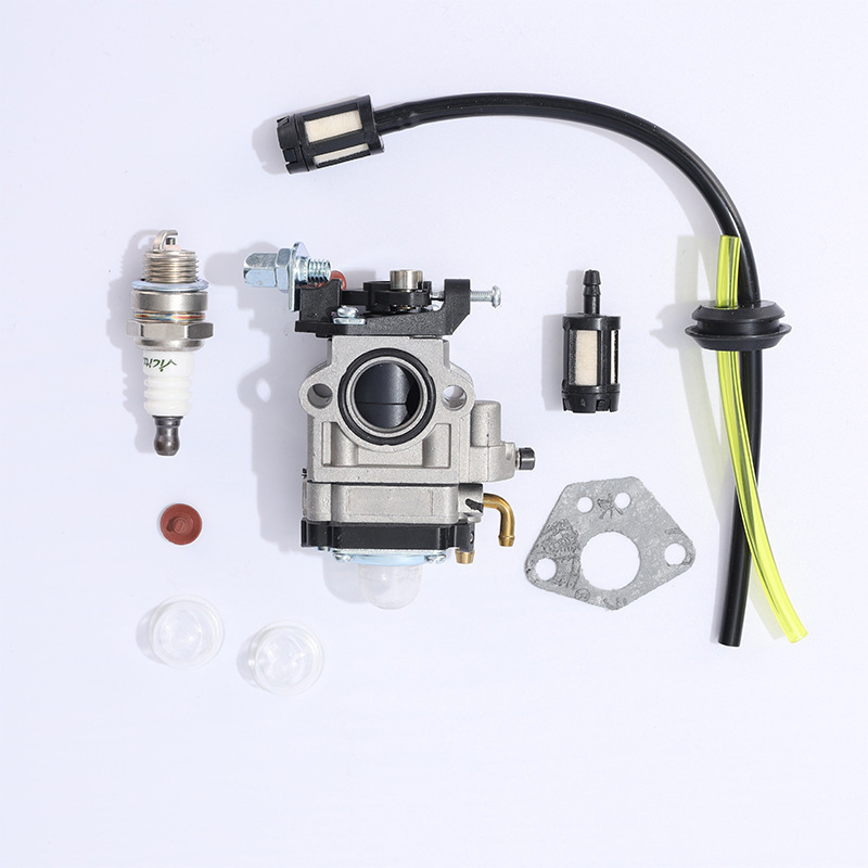 Kit de Piezas para Motor de Gasolina, Apto para Cortacéspedes de 52cc, 49cc, 43cc, Carburador, Depósito de Aceite, Tubo de Aceite, Junta de Papel