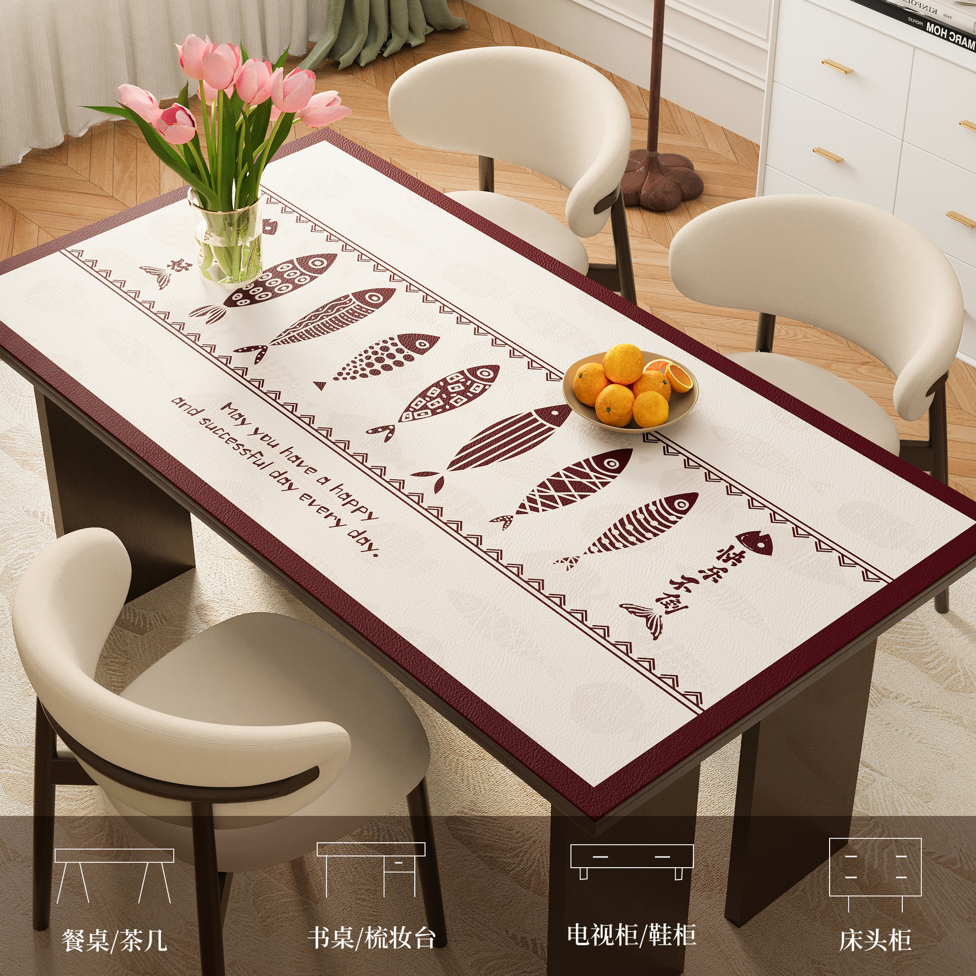 Atmosfera de Año Nuevo almohadilla de mesa impermeable a prueba de agua a prueba de aceite sin lavable mantel de mesa 2025 nuevo almohadilla de mesa de té almohadilla de protección de escritorio