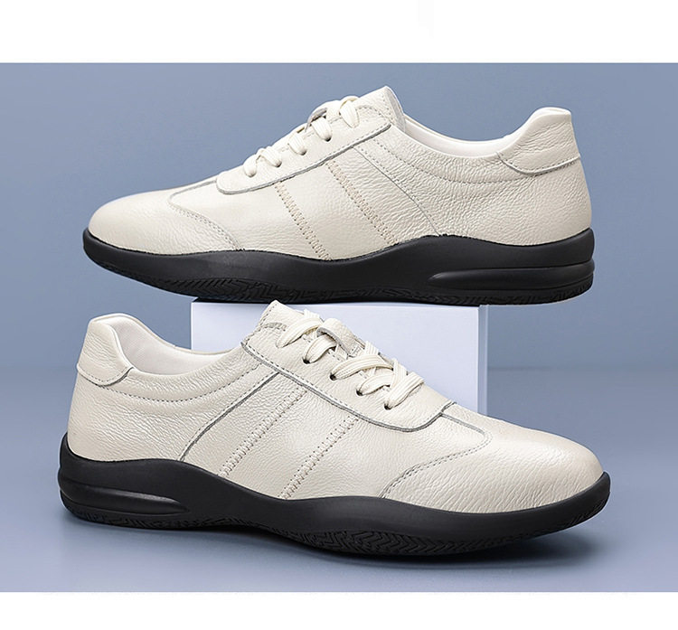 Giày da lỗ nam da bò lớp đầu, đế mềm chống trượt, thoáng khí, kiểu sneaker thể thao — Giày bệt GX màu trắng kem 88332, Giày bệt GX màu đen 88332 chi tiết 24