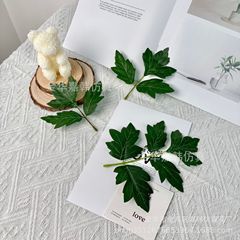 仿真植物 五叉丝印牡丹叶 仿真牡丹花叶片布叶子 人造花叶片配件