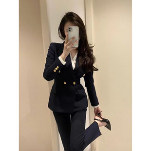 Spring and Autumn High-End Black Formal Suit Suit for Women, Slim Elegant, College Student Civil Servant Interview Professional Suit
