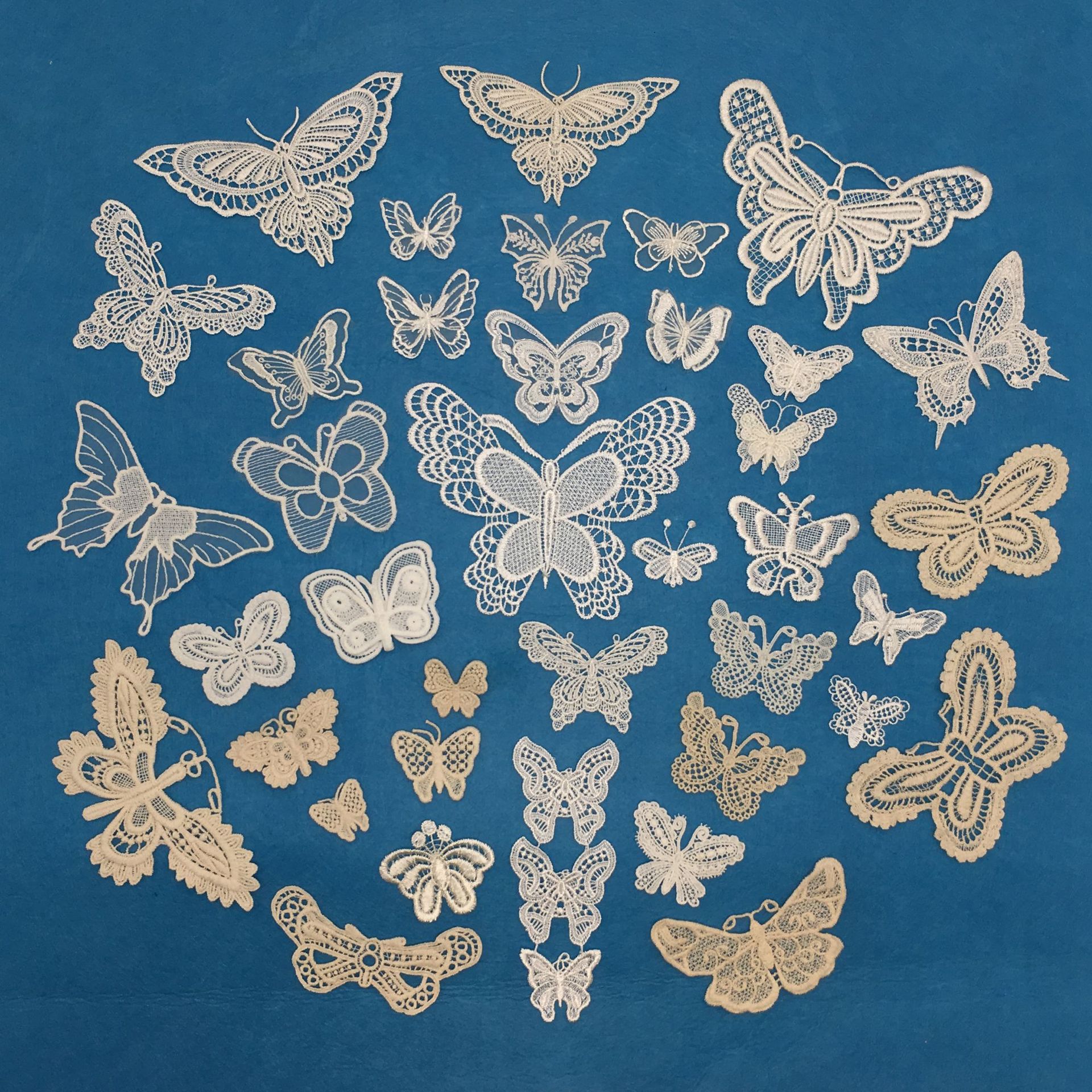 水溶蝴蝶刺绣布贴绣花章蕾丝花边服装辅料镶边花型蕾丝花立体刺绣