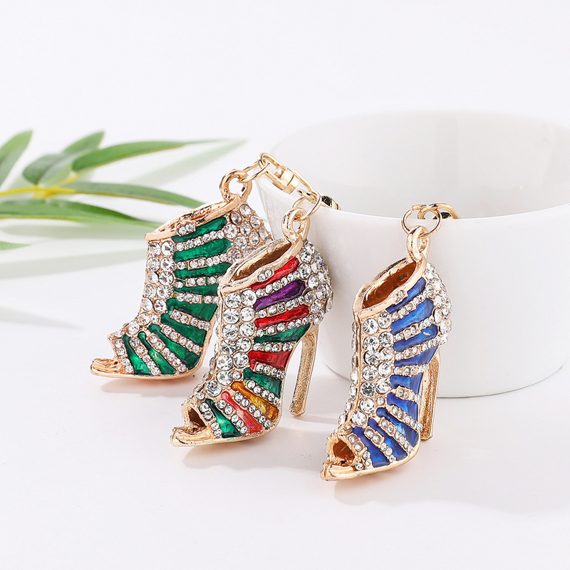 Carefully Selected Men's Cross-Border Best-Selling Colorful Diamond-Encrusted High-Heeled Shoes Keychains, Cute Korean Creative Bag Keychains, Colorful Diamonds Carefully Selected Men's Cross-Border Best-Selling Colorful Diamond-Encrusted High-Heeled Shoes Keychains, Cute Korean Creative Bag Keychains, Colorful Diamonds