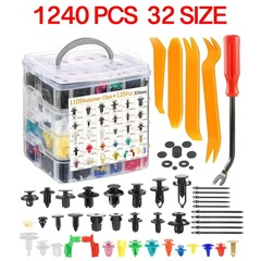 1240pcs箱入りスナップ32種類の自動車膨張ねじセット留め具クリップバンパー共通セット
