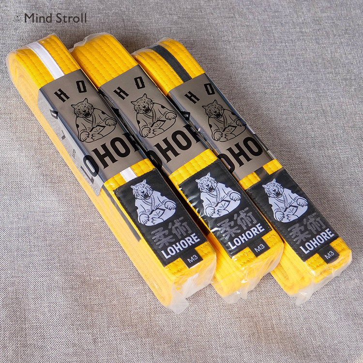 Children's Jujitsu BELT Gray Strip kids BJJ BELT Brazilian Jujitsu Gray Strip Green Orange Yellow