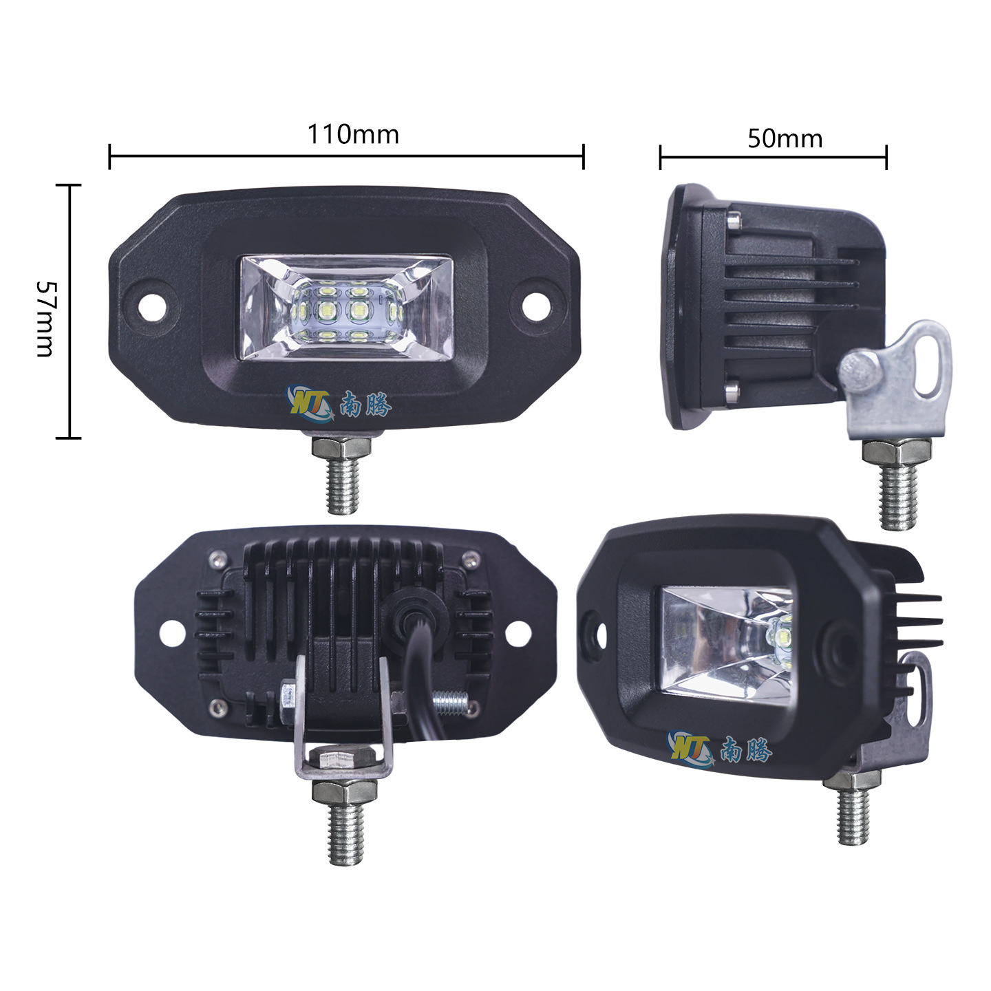 Faro LED recto de 4 pulgadas, carcasa para luz de marcha atrás, carcasa para luz de freno, carcasa para luz de coche, accesorios para carcasa de luz de coche image 7