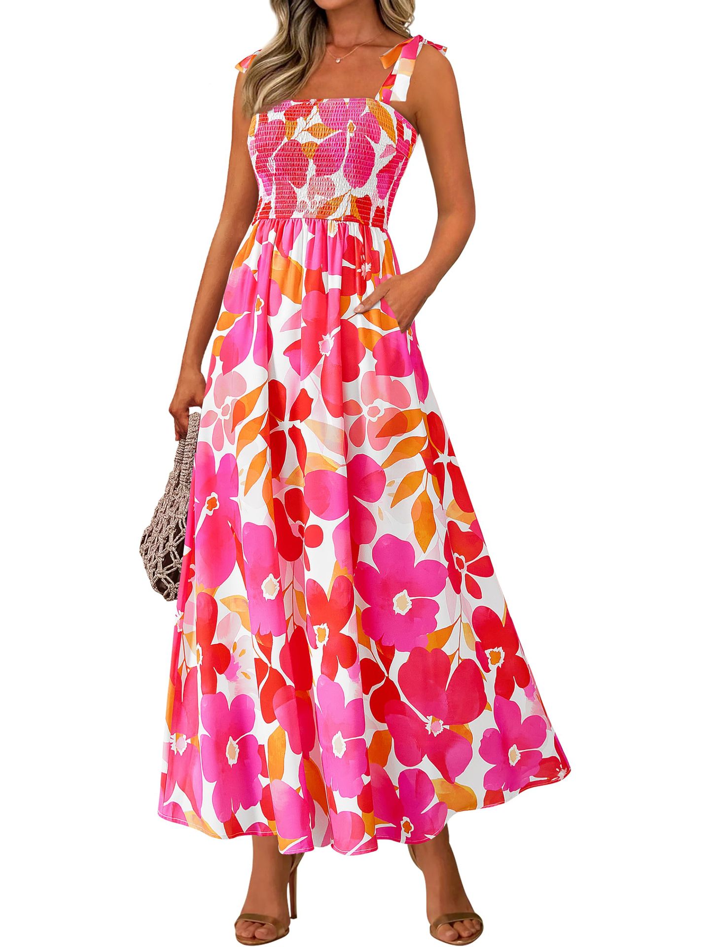 2026 Summer Commute Style Women Sleeveless Printed Long Camisole Dress_ecoleips.com