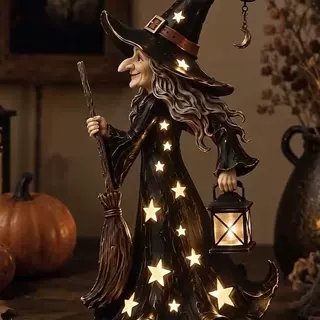 跨境新品Starlight Witch Night Light Figurine星光女巫夜灯雕像