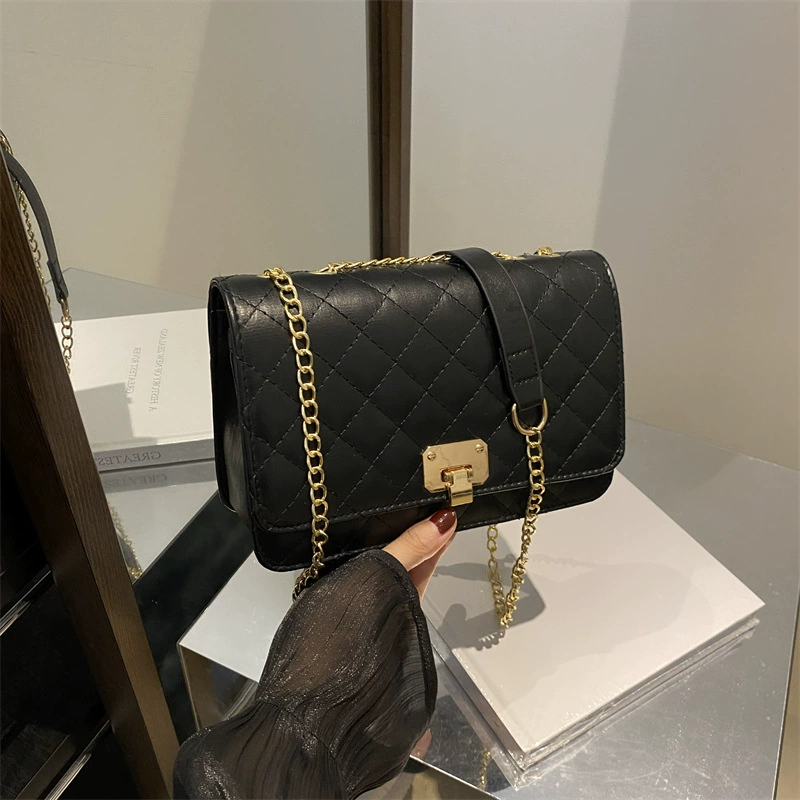 Цепь, брендовая модная сумка через плечо, стиль Chanel, цепная сумка, осень, корейский стиль