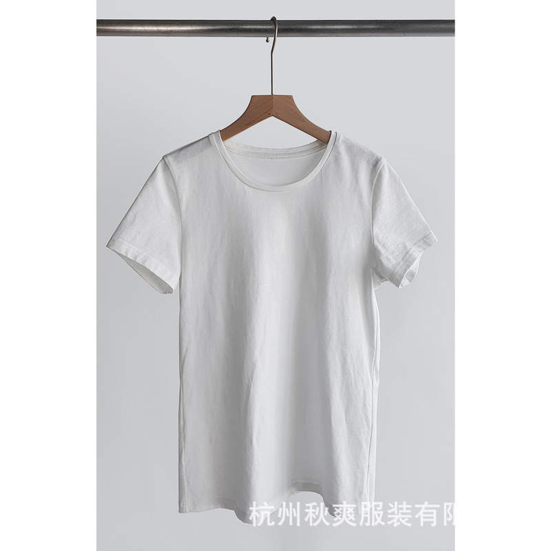 [Clearout Non-Refundable] 23 Mengkou Simple Work Clothing Versatile 100 Cotton Basic Short-Sleeved Bottoming T-Shirt (Original Price 70)