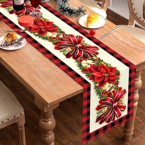 Christmas Grand Flower Bell Series Table Flag Restaurant Atmosphere Party Table Decoration Christmas Table Flag Decoration Indoor Tablecloth