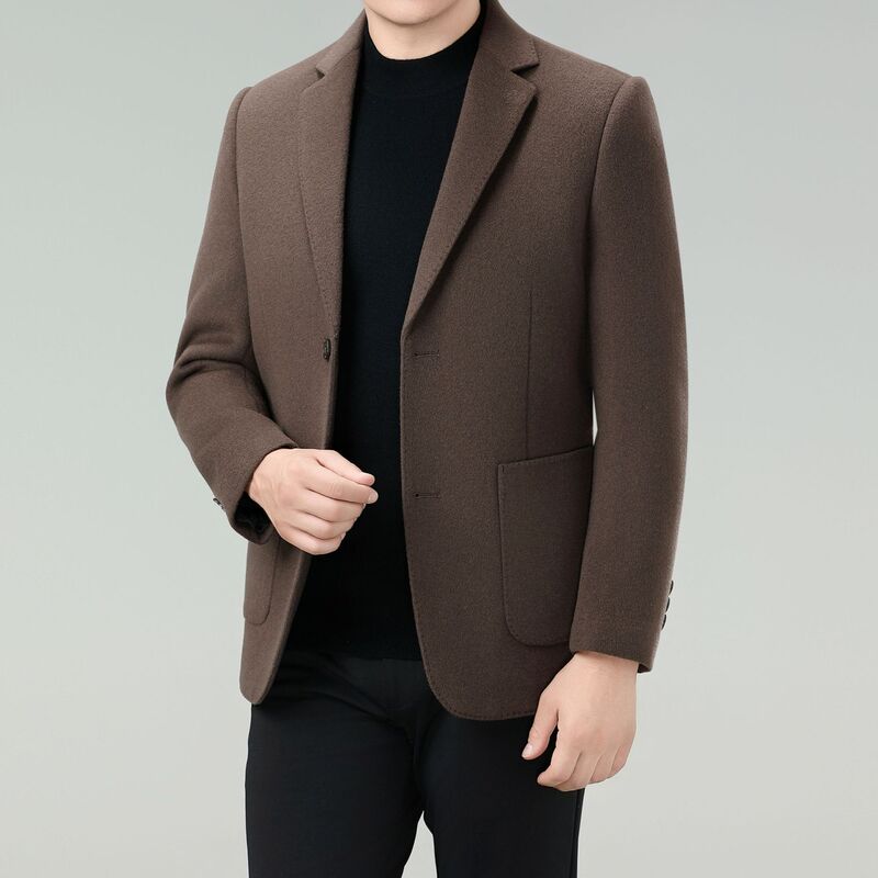 Autumn and winter double-faced wool suit for men, with a detachable down jacket lining, suitable for middle-aged and young fathers Autumn and winter double-faced wool suit for men, with a detachable down jacket lining, suitable for middle-aged and young fathers