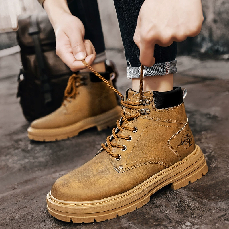 2025 летний новый высокий ботинок Martin сапоги мужской тренд дикий толстый фон повседневные кроссовки кроссовки мужской 68336