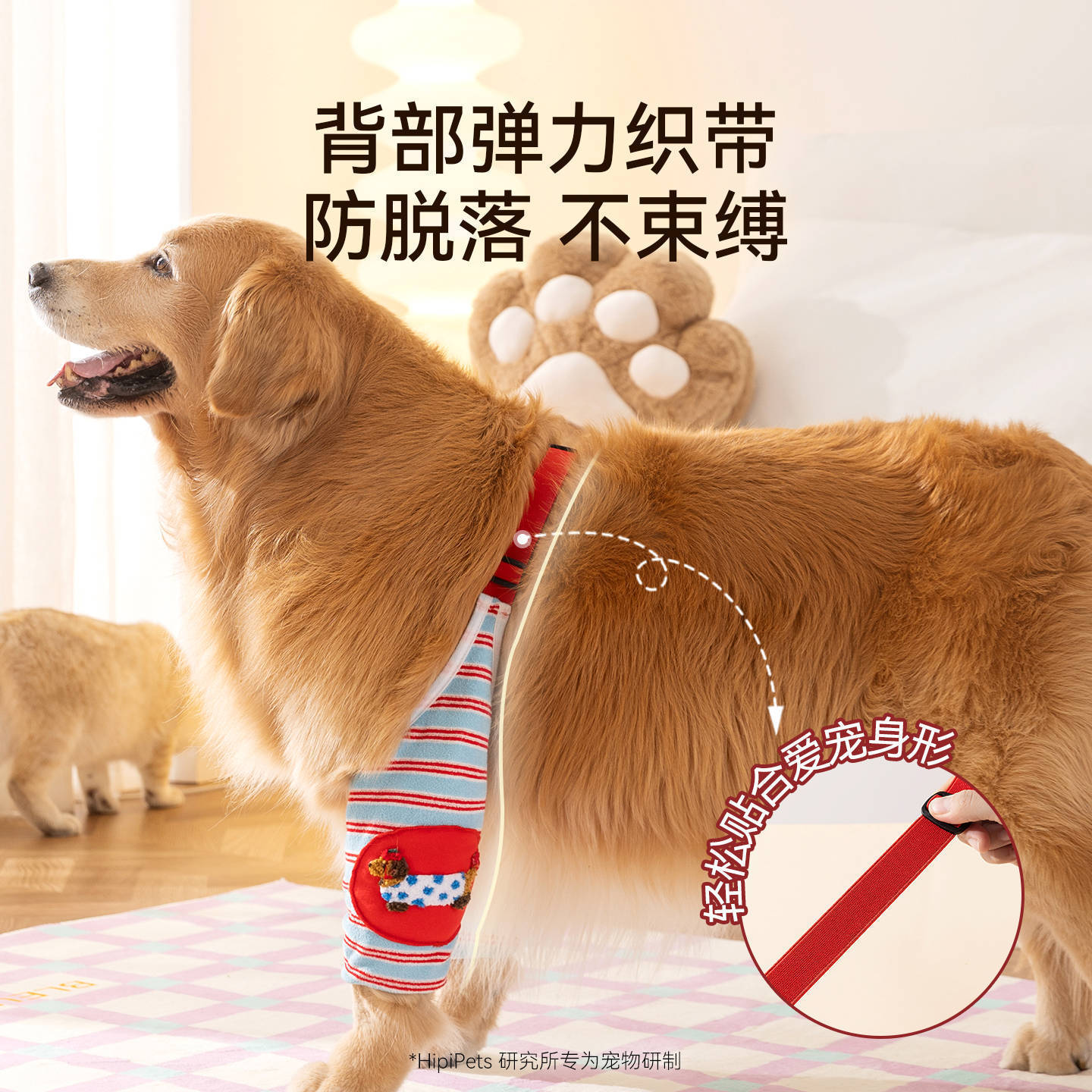 Toallas a rayas en otoño e invierno, ropa de codo para perros grandes, ropa de piernas para perros medianos y grandes, ropa de perro de pelo dorado image 3