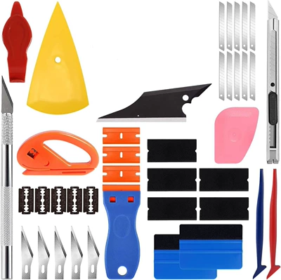 Car Beauty Tools, Complete Set of Film Application Tools, 40-Piece Color Change Film Set, 41-Piece Set (Car cleaning tools) - 40-piece-set