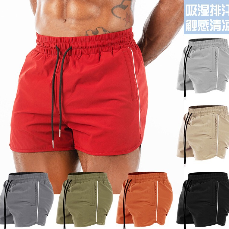 Summer New Sports Three-point Shorts Men's Stretch Iron Gym Bodybuilding Muscle Fitness Brothers Training Pants