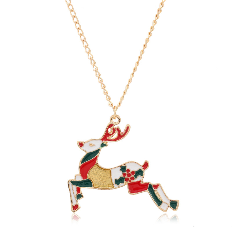 Cartoon Style Christmas Tree Santa Claus Alloy Stoving Varnish Unisex Pendant Necklace 1 Piece