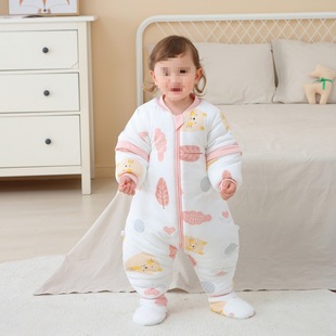 Baby Sleeping Bag Autumn and Winter Children's Sleeping Bag Baby Winter Thick Pure Cotton Constant Temperature Warm Anti-kick Quilt for Boys and Girls