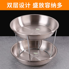 WBZ7海鮮盤套裝不鏽鋼雙層刺身生蚝蝦蟹塔自助餐展示架下午茶點心