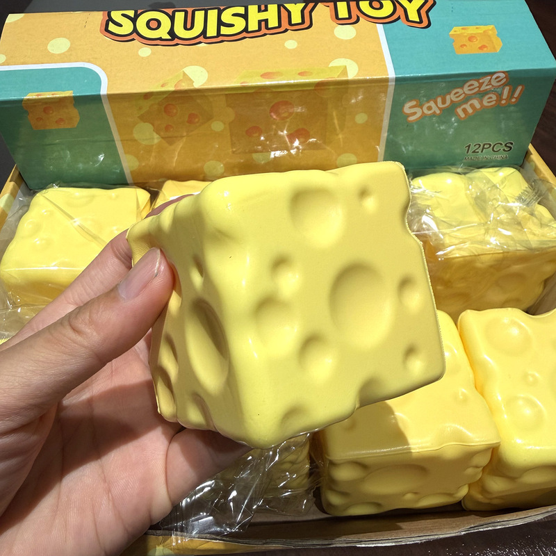 Cheese slow-rebound squishy toy, simulated cheese stress-relief toy for children and adults, stress-relief gadget, venting toy wholesale Cheese slow-rebound squishy toy, simulated cheese stress-relief toy for children and adults, stress-relief gadget, venting toy wholesale