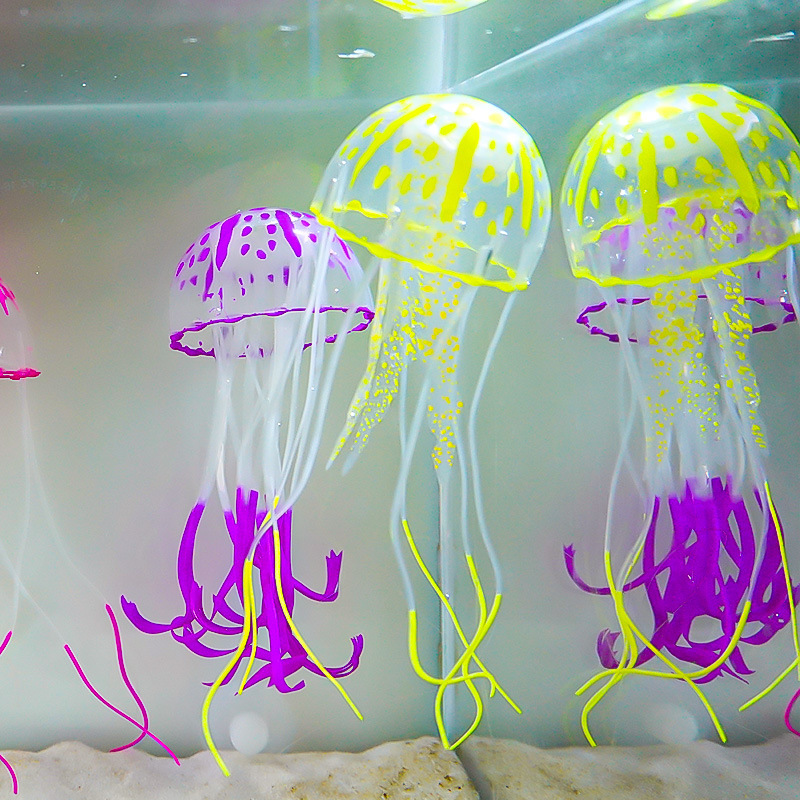 Spot color simulación medusas ornamento de tanque de mar al por mayor decoración de tanque de peces paisajismo rocalla hierba de agua corales blandos