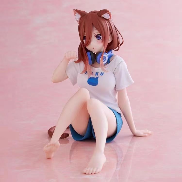 나카노 미쿠 5등분의 신부 고양이 홈웨어 12cm 애니메이션 피규어 장식 선물