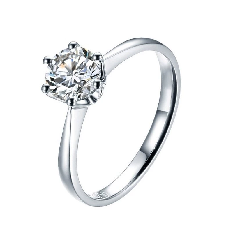 18K Платина 1 карат GIA сертификат f цвет классический 6 когтей бриллиант женское кольцо предложение свадебное кольцо с бриллиантом