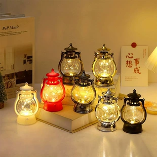Ретро-фонарик с LED-свечой переносной праздничный декор