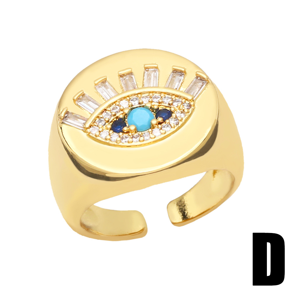 New Dog Pattern Colorful Dripping Oil Copper 18K Gold-plated Adjustable Ring