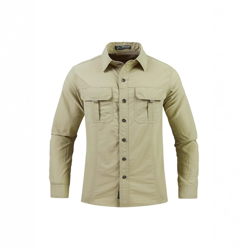 Spring and Summer Outdoor Thin Men's Large Size Work Clothes Cross-Border Aliexpress Long-Sleeved Quick-Drying Shirt Ice-Sense Anti-Sun Shirt for Men