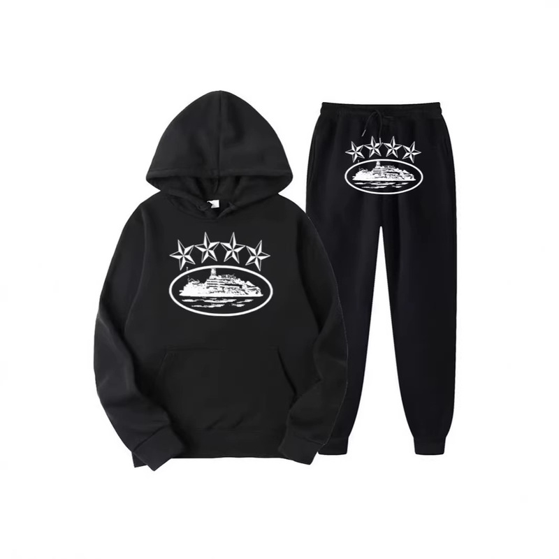 New Trendy Brand Printed Men's Jogging Suit Sportswear Foreign Trade Men's Hoodie Sweatpants Set Hip-Hop Street Style New Trendy Brand Printed Men's Jogging Suit Sportswear Foreign Trade Men's Hoodie Sweatpants Set Hip-Hop Street Style