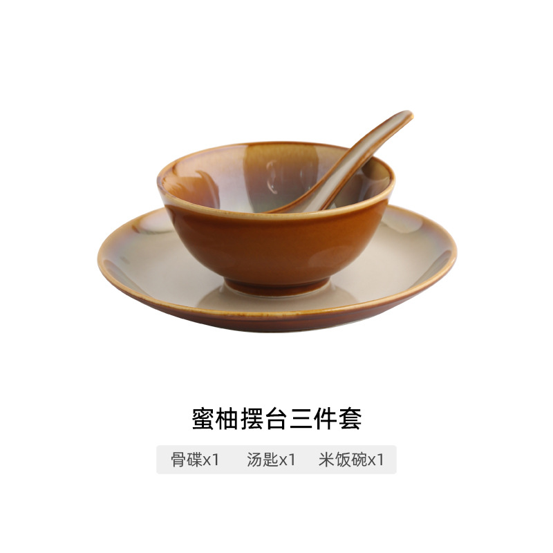 Cuchilleras de hotel LICANG transfronterizas, cuatro conjuntos de platos de platos de platos calientes de alta calidad, platos de hueso domésticos exquisitos, LC