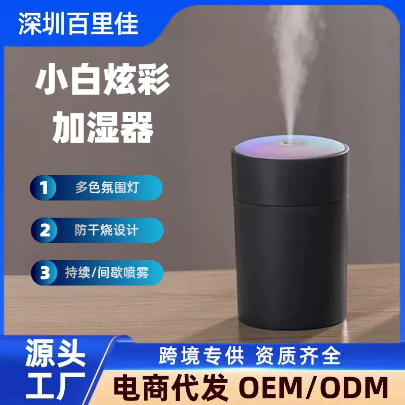 迷你桌面加湿器小型七彩静音桌面加湿器雾化器跨境香薰机