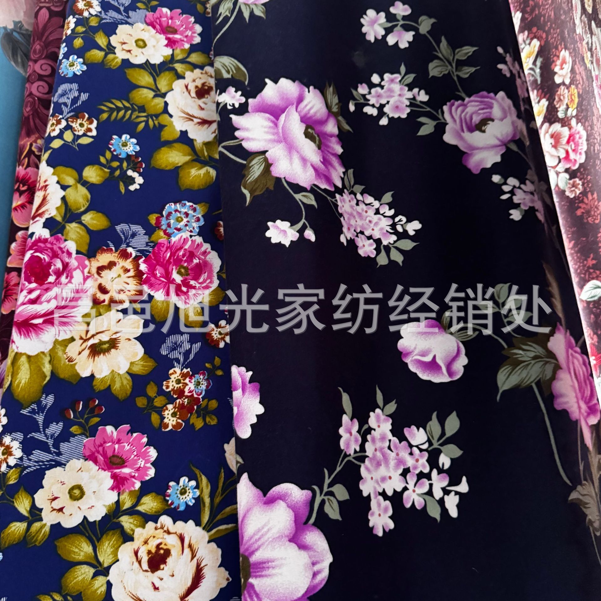 涤纶磨毛印花布现货大匹床品印花微残二等布批发