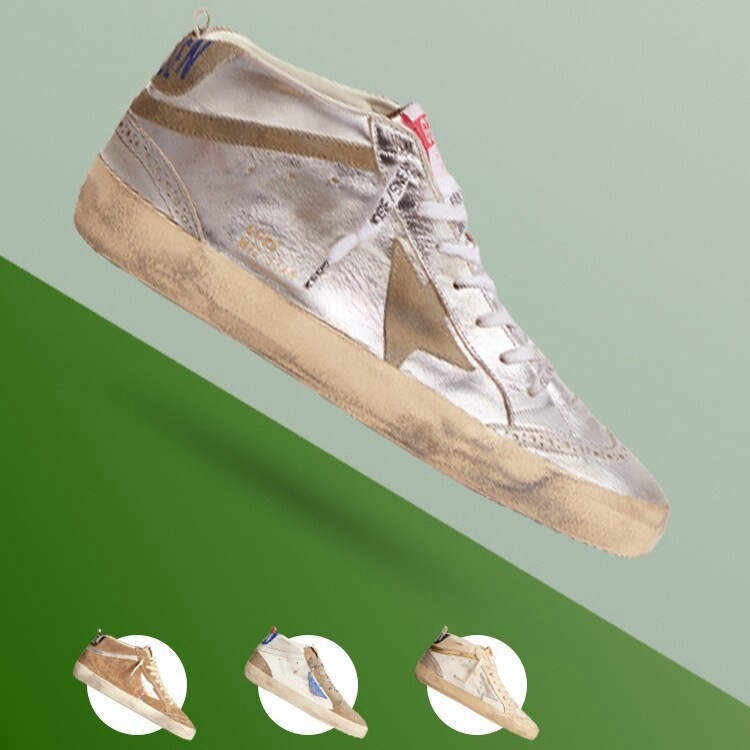 Midstar Vintage-Style Mid-Top Distressed Shoes for Men, Height-Increasing Star-Pattern Women's Shoes, Women's Sheepskin Height-Increasing Flat Shoes