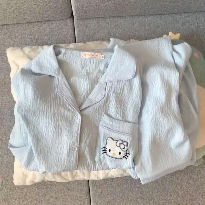 Al por mayor transfronterizo primavera y otoño dulce dibujos animados nubes de algodón pantalones de manga larga pijamas de niñas vestidos de hogar
